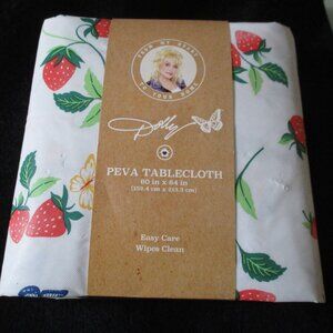 DG Dolly Parton Peva Tablecloth 60 X 84 Strawberry Floral NEW